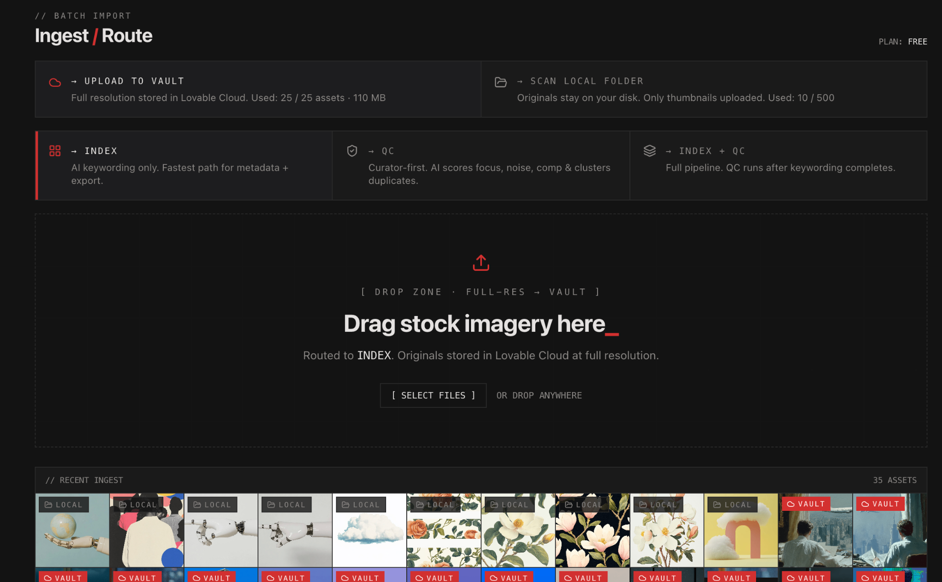 Stock Keyworder AI Platform